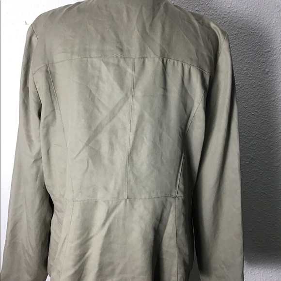 Chico’s army green open front jacket size large - Picture 3 of 5